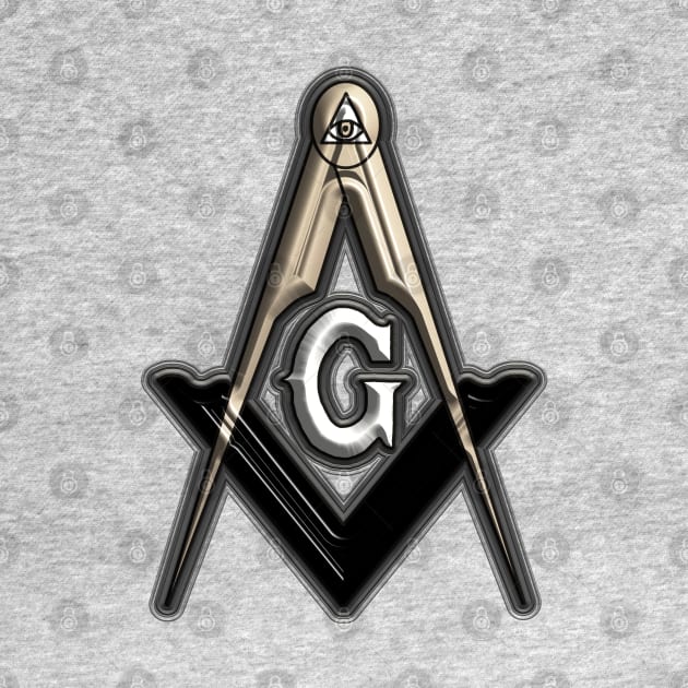 Freemason Compass Metal White Sharp by IBMClothing